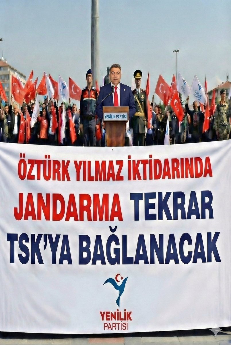 Öztürk Yılmaz iktidarı döneminde: 

-Jandarma, TSK'ya bağlanacak! 
-TSK, sınırları koruyacak!
-TSK, güçlenecek! 
-Askeri yargı yeniden gelecek! 
-Askeri hastaneler yeniden açılacak!