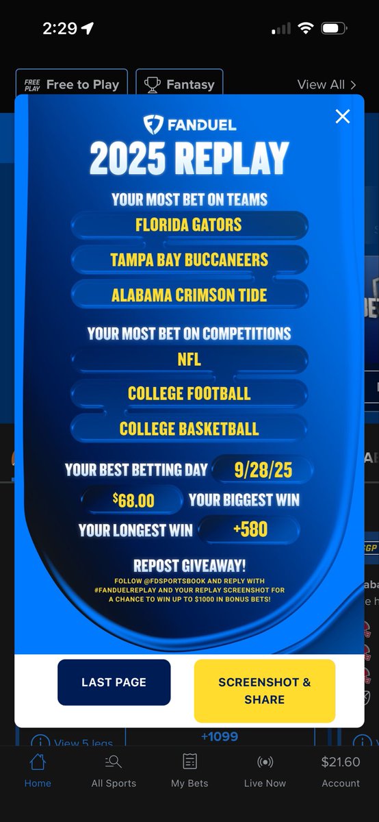 Marinemos2621's tweet photo. @FDSportsbook #FanDuelReplay https://t.co/mhvOuQmjCL
