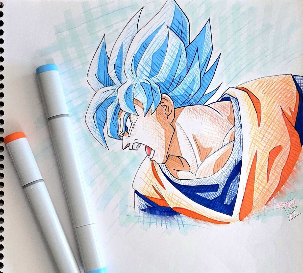 Kicking the year off with a traditional Shintani Super Cyan Goku
#fanart