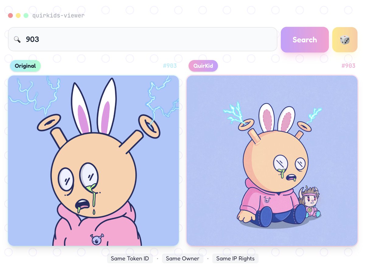 QuirkKnight's tweet image. Don't think we've had a more aesthetic group of four @quirkiesnft listed at @opensea floor in a long time

Go to OpenSea, Search Quirkies Originals, Click the asset and you can toggle between the Quirk and QuirKid to see the art.