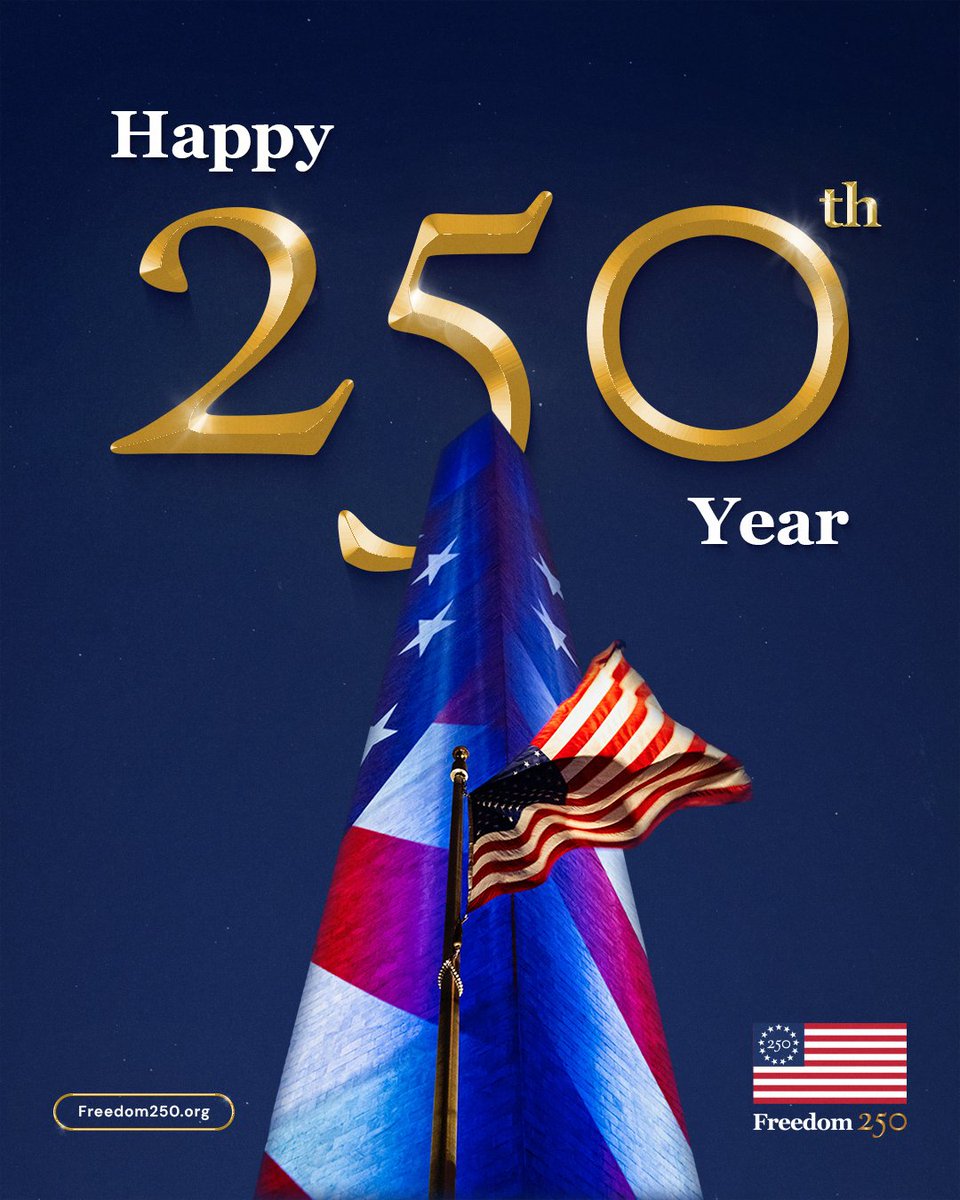 Freedom250's tweet image. Happy 250th Year, everyone.

Tonight through Jan. 5, 7-11:30 pm, Freedom 250 (@250Freedom_) will illuminate the Washington Monument again with the story of our Nation’s discovery, expansion, independence, and vision for the future. 

If you’re in DC, experience it in person or…