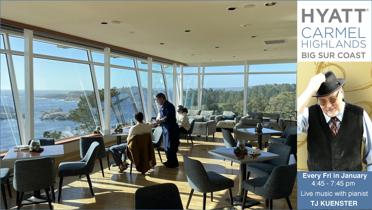 Kelly_Pro1's tweet image. Hyatt Carmel Highlands 
Epic ocean views, impeccable service overlooking the Big Sur Coast.  

Live music Fri Jan 2,  4:45-7:45 pm w pianist TJ Kuenster.
Kellypro.com/tj-kuenster 

#carmelhighlands #finefoodanddrink #spectacularviews #livemusic #piano #vocals #Jazz #pop #rock