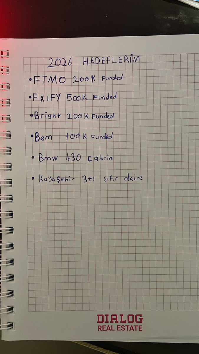 2026 hedefleri yazılıp çizildi 😉