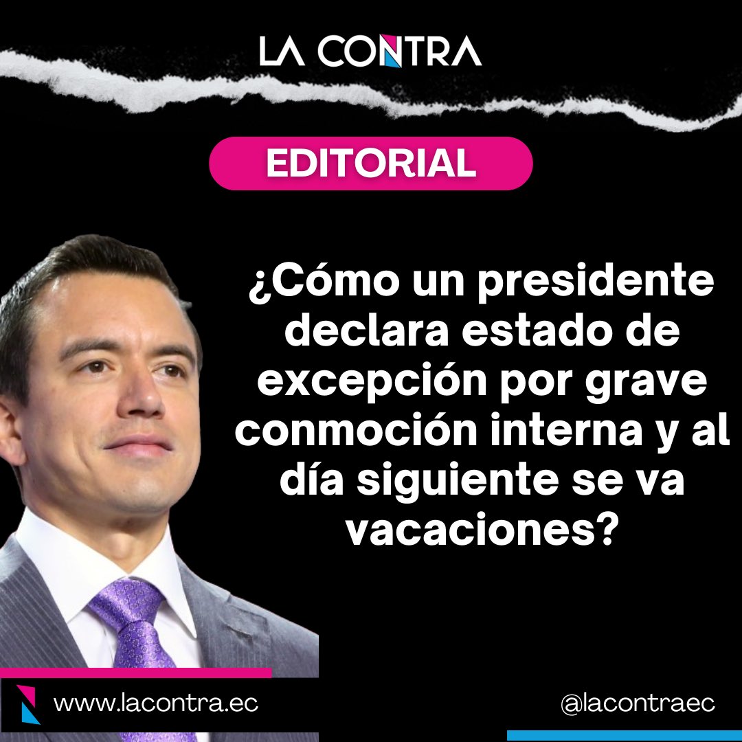 LaContraEc's tweet photo. 💬 | Ecuador tuvo una triste despedida de 2025 por la inseguridad. Hubo matanzas y sicariatos en varias ciudades, como Manta y Guayaquil, el 31 de diciembre.  Daniel Noboa, un día antes de irse de vacaciones, decretó estado de excepción por 60 días por grave conmoción interna. https://t.co/IT5ncZzZde