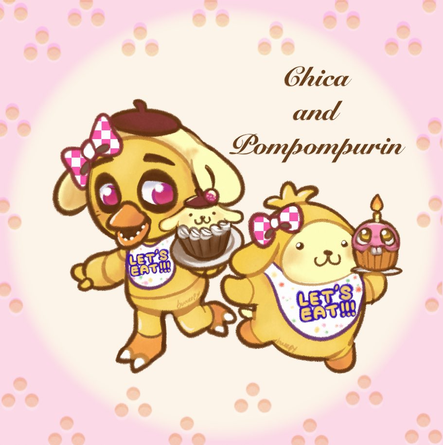 bweemic's tweet image. chica and pompompurin
#FNAF