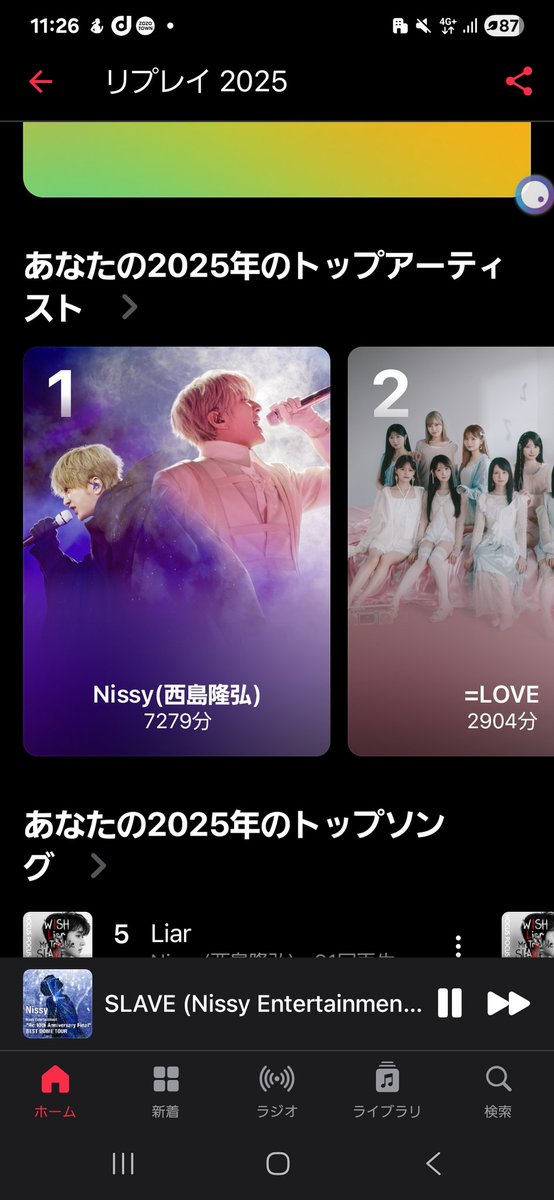 uno48misako0716's tweet photo. 去年めちゃくちゃNissy聞いてた！

ライブ音源もでて短いはずのにこんなに聞いてるし🤔 https://t.co/ki3l2kfVWP