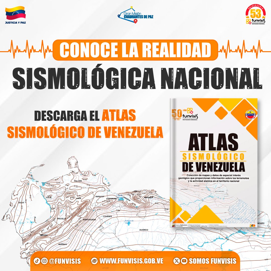 ¿Sabes qué es el Atlas Sismológico de Venezuela?

Te invitamos a descargarlo en 👉 acortar.link/qRrsX3, haz clic en el botón ubicado en la parte superior derecha.

#AtlasSismológico #Sismos #Terremotos #Funvisis