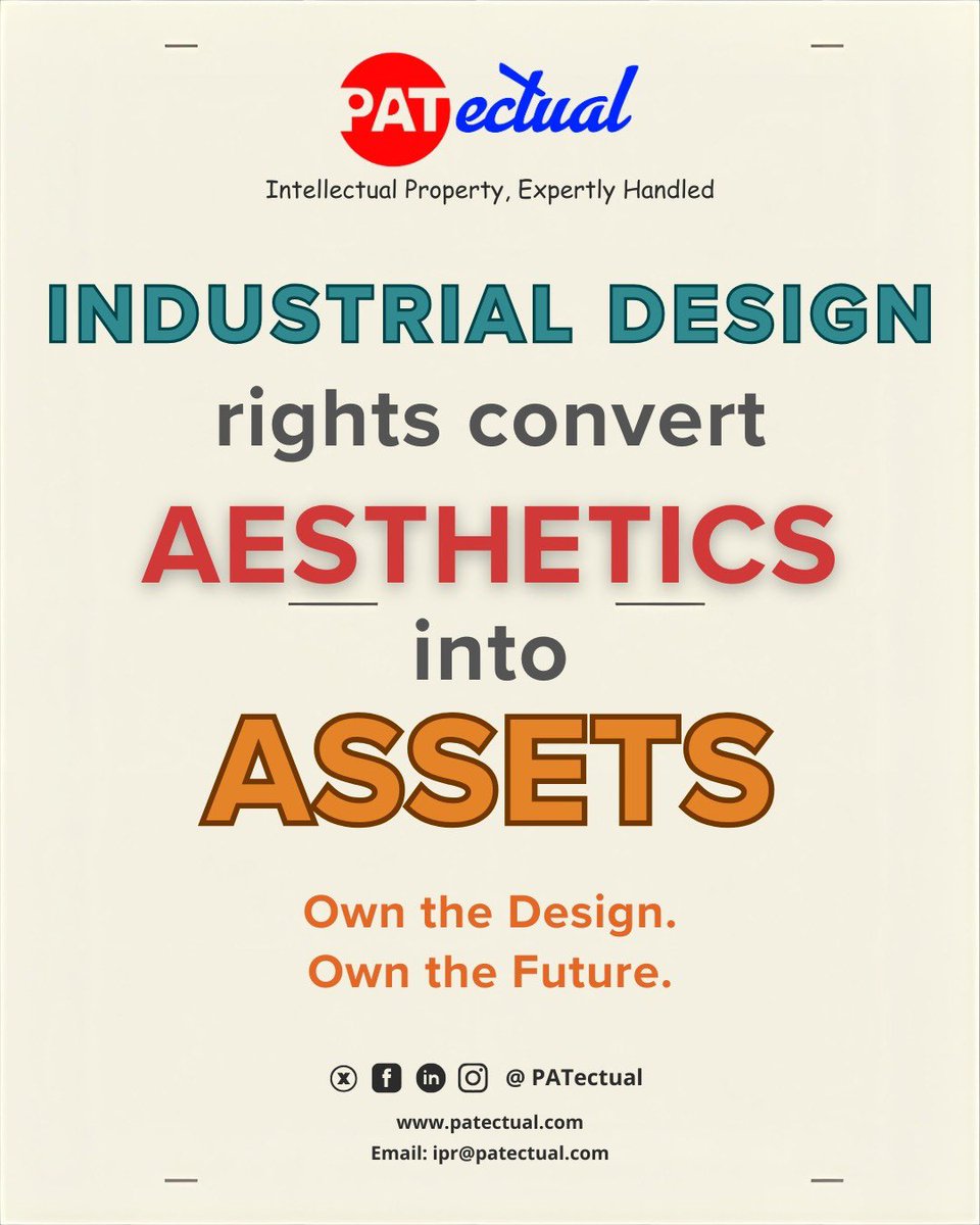patectual's tweet photo. PATectual IP

Patent l Trademark l Copyright l Industrial Design l Geographical Indication

Intellectual Property, Expertly Handled

#DoYouKnow https://t.co/k0vG8y6U72