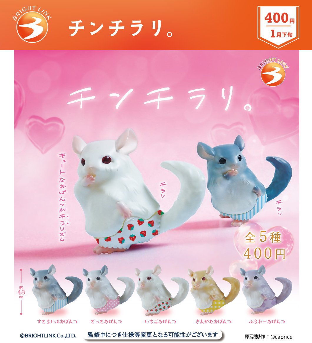 japancapsuletoy's tweet photo. 【チンチラリ】 
1月発売のガチャガチャ。 
https://t.co/cPIuOxwZnx #pr https://t.co/Q1jZteCchY