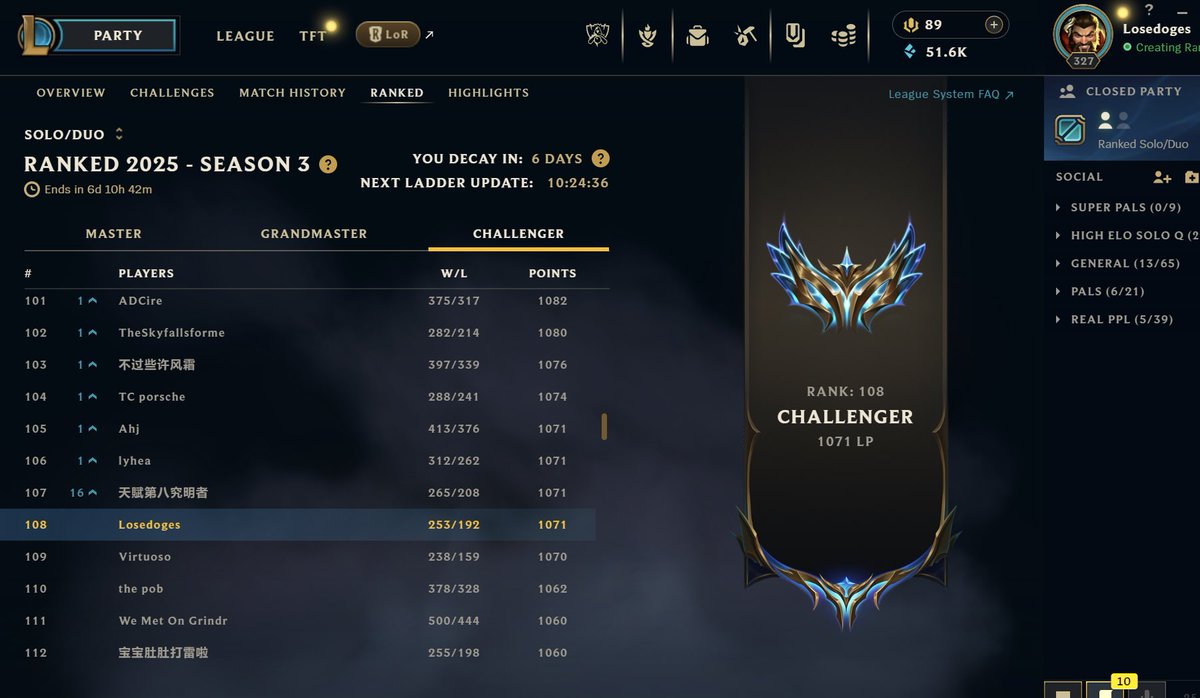 windoges1's tweet image. Ending the 2025 season pretty decently ✨ maybe next time the goal will be 1300+ LP since I only broke my peak by 3 LP 😪