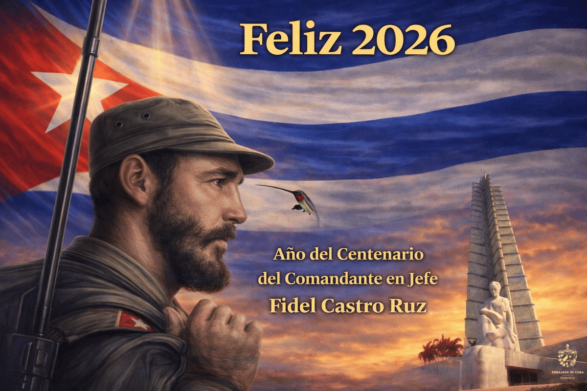 EmbCuba_Dominic's tweet photo. Hoy #1roDeEnero conmemoramos 67 años del Triunfo de la Revolución Cubana y damos inicio al Año del Centenario del Comandante en Jefe Fidel Castro Ruz. Historia, dignidad y compromiso por la Patria.
¡Viva #Cuba 🇨🇺! ¡Viva Fidel! ¡Viva la Revolución! https://t.co/LwyI8sJeSE