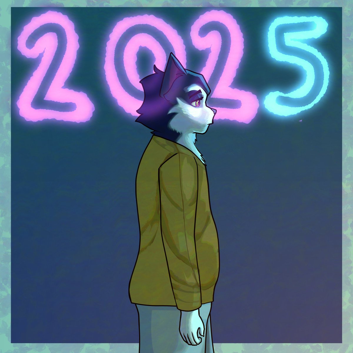 El 2025 fue raro, no recuerdo casi nada, pero siento que no paso nada en sí, pero siento que hay algo, pero el final estuvo bien, lo que indica que este 2026 talvez sea bueno :D

En fin, hice el dibujo rápido entonces no le puse atención a nada xd