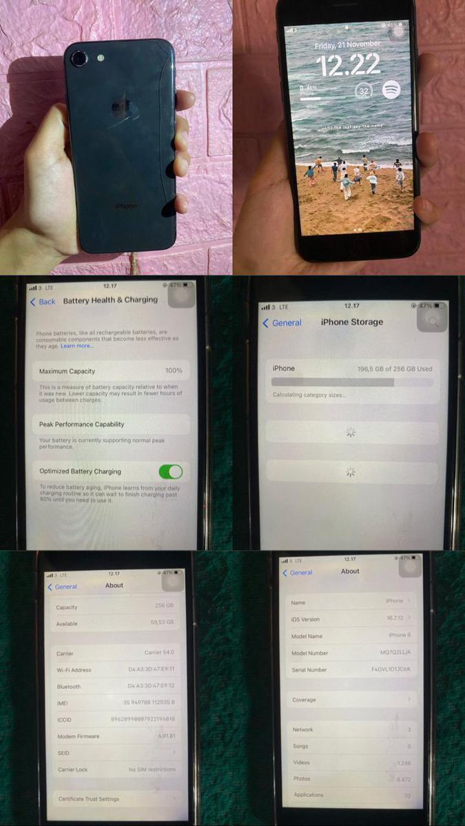 wts iphone 8 256gb 
price ? dm (bisa nego ya)

minus:
layar belakang retak sehelai
fingerprint off