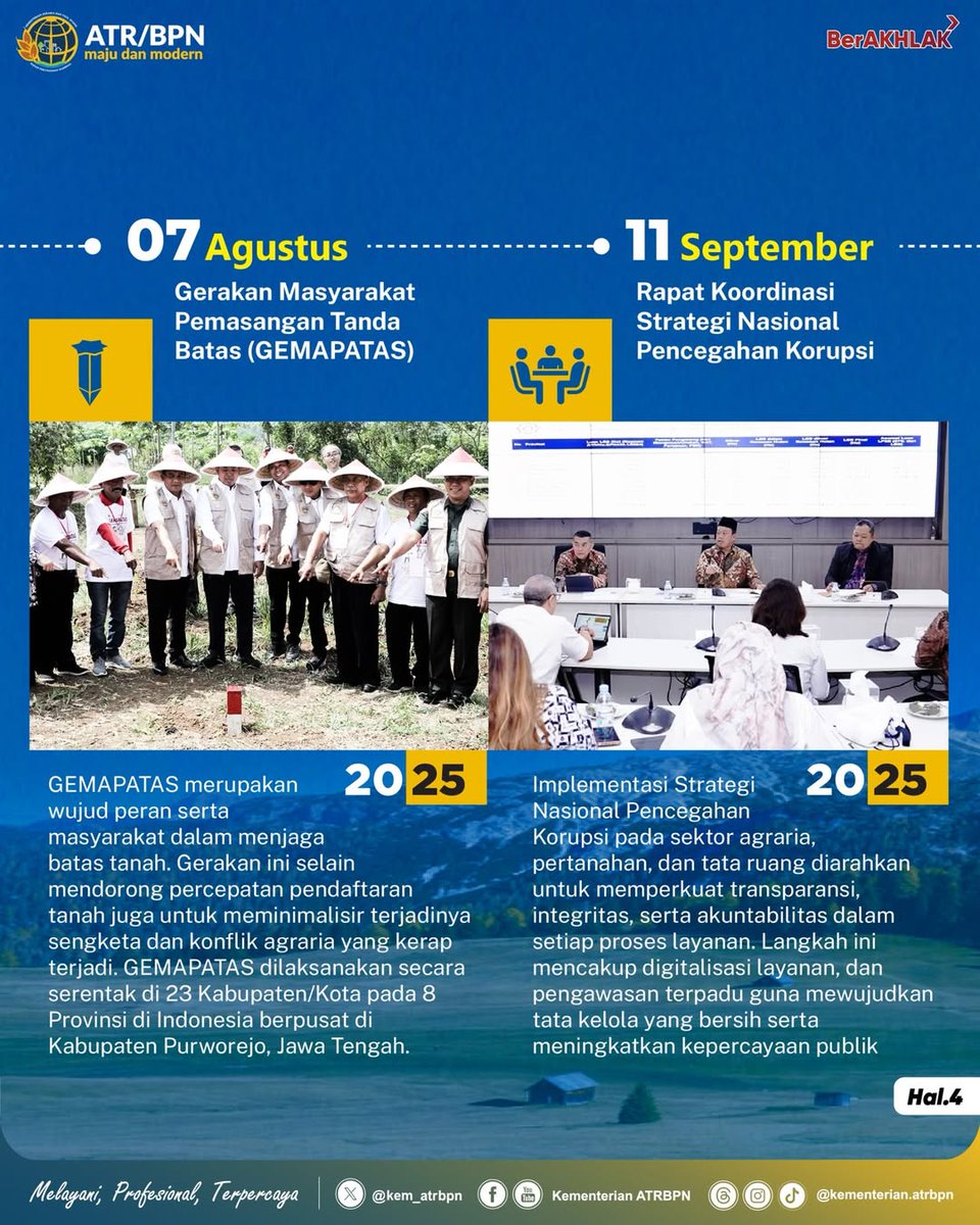 Halo #SobATRBPN, Kementerian ATR/BPN sebagai Lembaga Negara yang dimandatkan untuk menyelenggarakan urusan di bidang pertanahan dan tata ruang Indonesia.