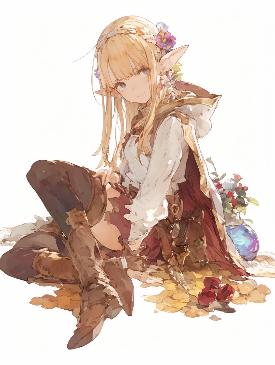 AIart #集えエルフスキー 少し勝気な視線のエルフさんからは、現代社会