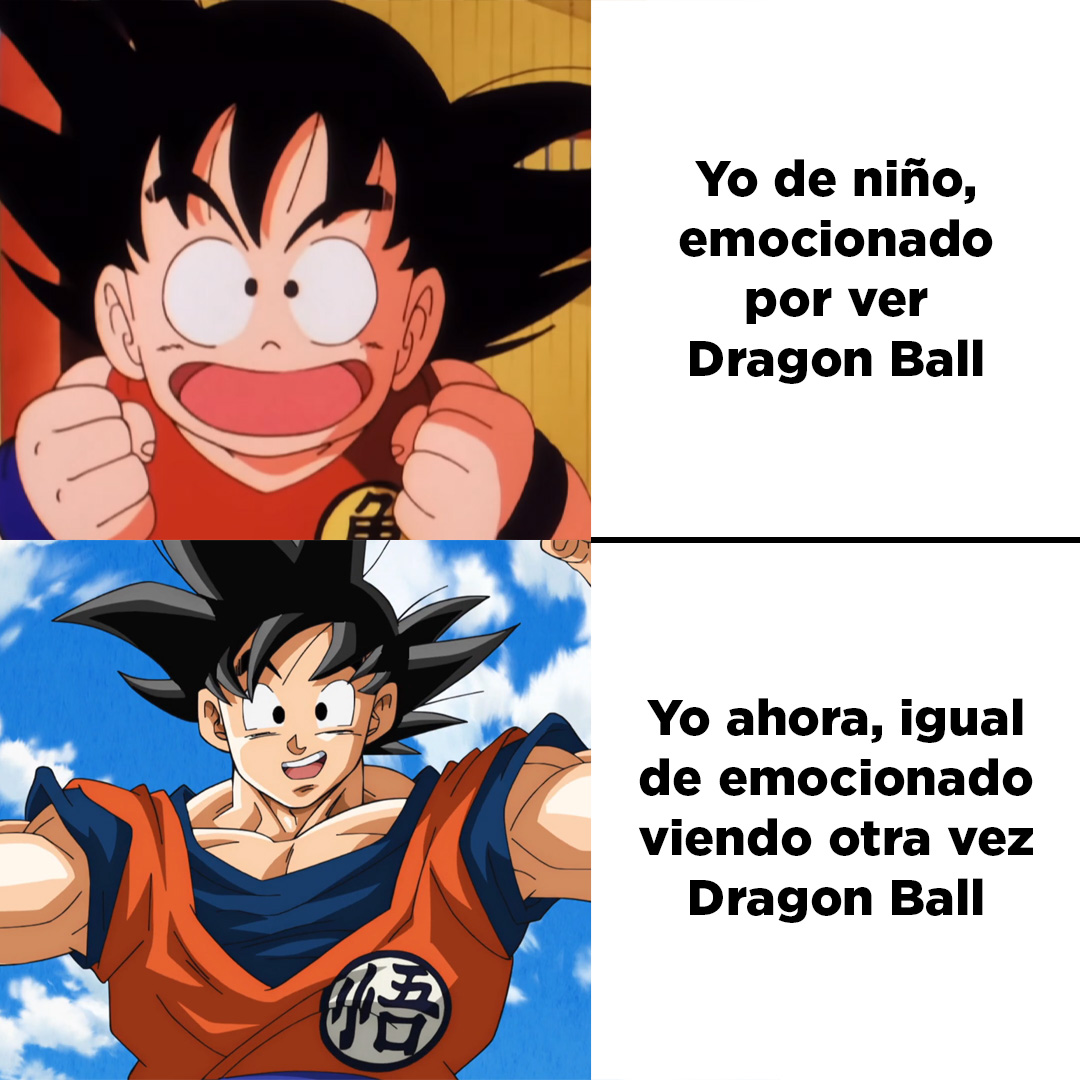 ¡La emoción siempre será la misma!  Compártelo si te representa. 

#DragonBall #Goku