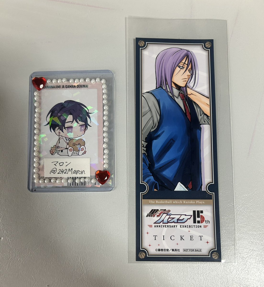 交換】 黒子のバスケ 黒バス 原画展 入場特典 チケット風カード カフェ