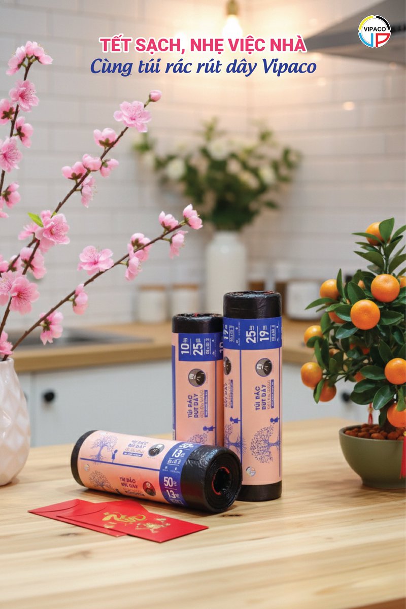 VIPACOPhoNoiA's tweet image. TET CLEAN, LIGHTER HOUSEWORK 🧧 VIPACO

Tết is the season of busy days and warm gatherings.
With VIPACO drawstring trash bags, cleaning becomes quicker, neater, and effortless 🎋.
#VIPACO #TetClean #DrawstringTrashBag #LighterHousework #TetReady