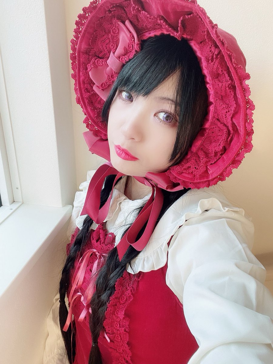 ロリィタ初めは別珍レースフリルでした！ 頭ものは別珍トーション