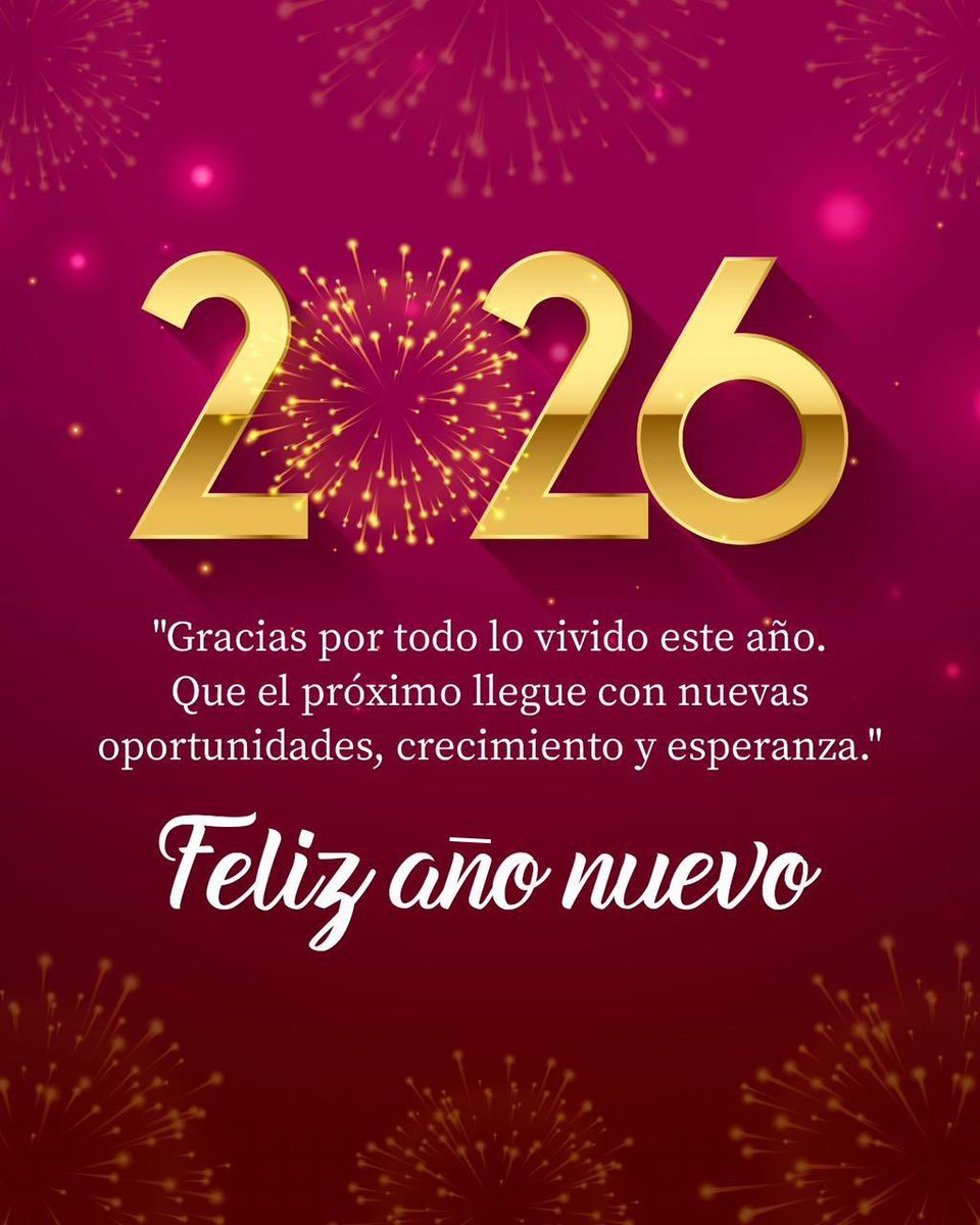 Cerramos un año lleno de aprendizajes y abrimos uno nuevo con ilusión.
Que el 2026 nos regale sueños cumplidos, nuevas metas y mucha esperanza.
💫 ¡Feliz Año Nuevo! 💫