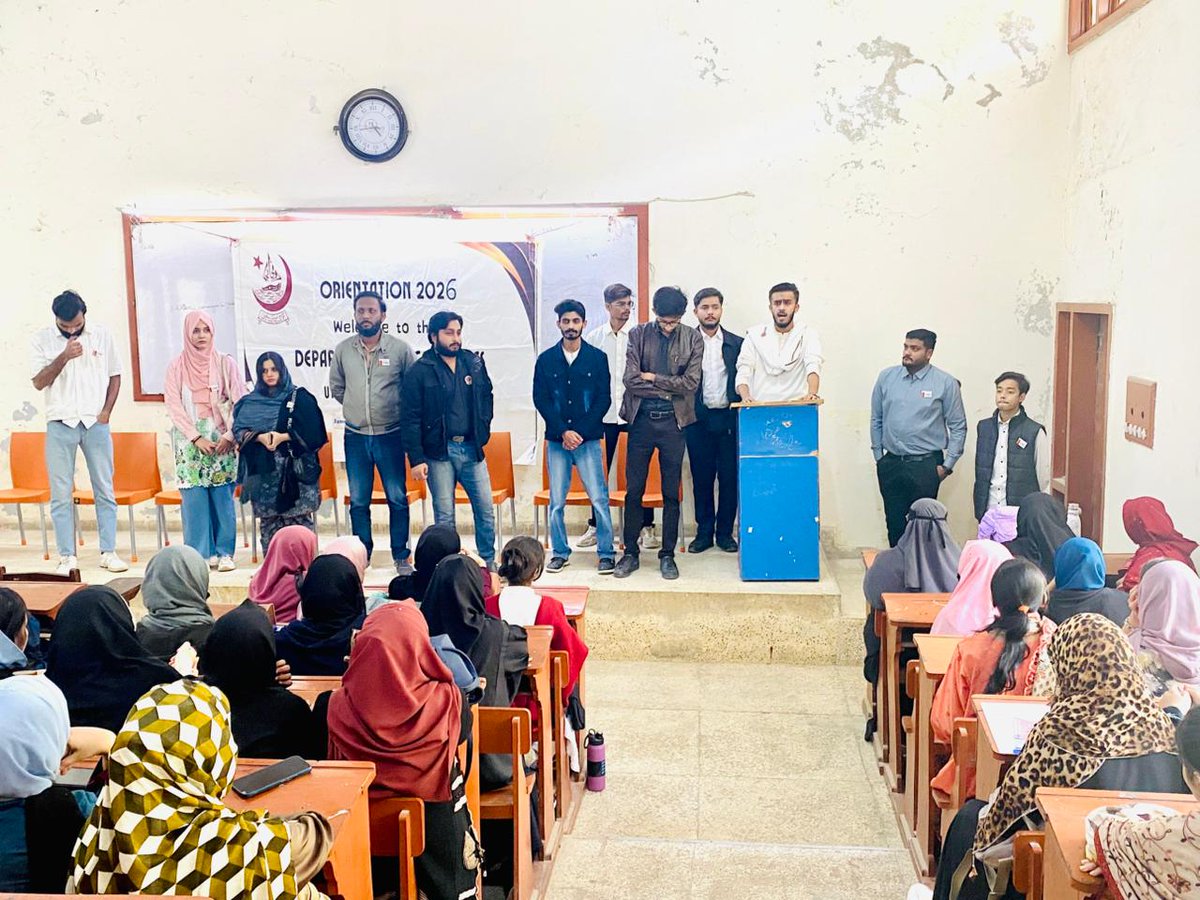 UOKAPMSO's tweet image. Orientation sessions were conducted by Karachi University Sector APMSO across various departments of the University of Karachi.

APMSO warmly welcomed all new students in their respective departments.

#KnowledgeForAll #APMSOServesKU
#SocialMediaCell #ApmsoKU #Team_APMSO