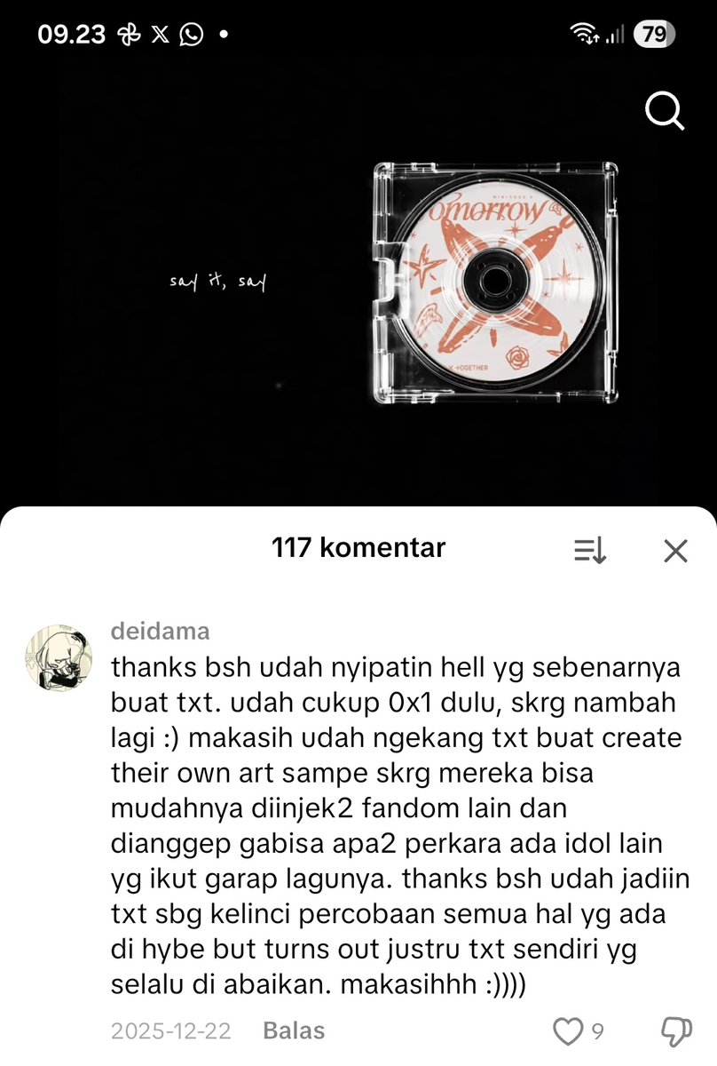 secahriksoobin's tweet image. mataku berkaca kaca liat komen ini