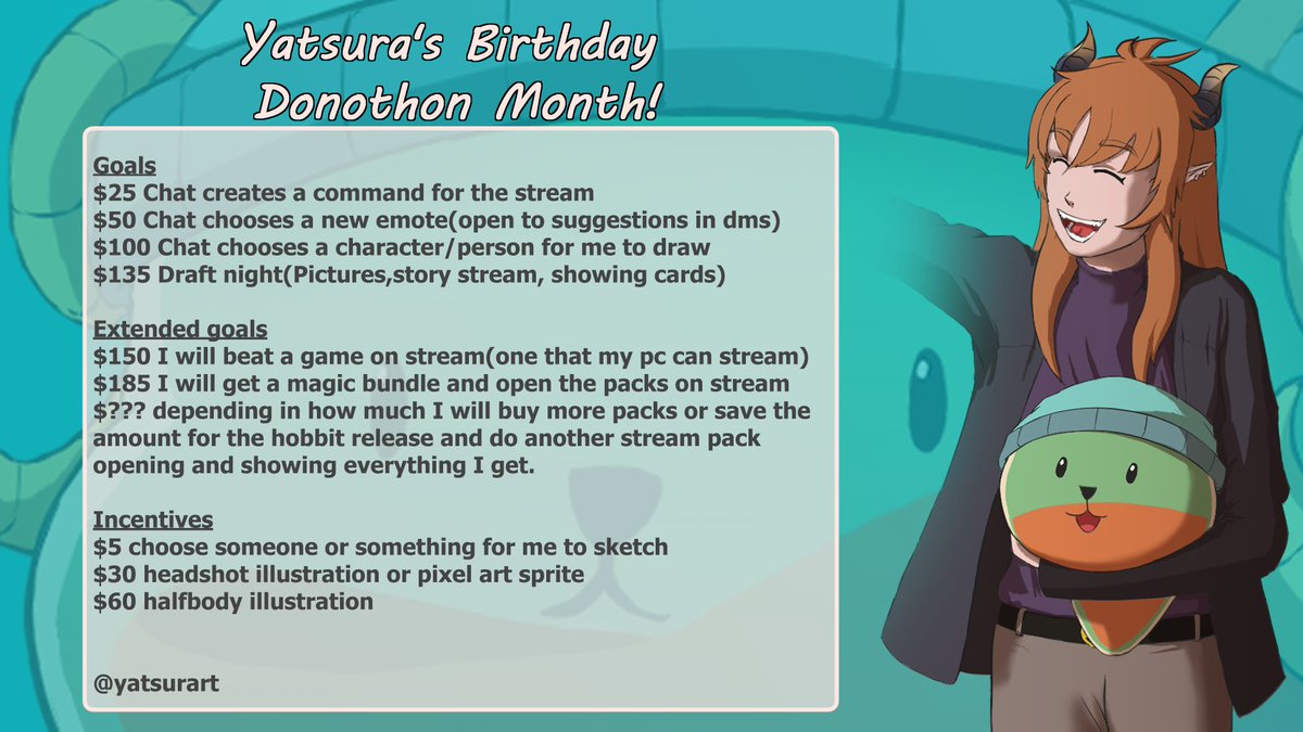 I decided to do a donothon during this month. I will try to be streaming from tomorrow (january 2nd) till the day before my birthday (january 25th) in my usual stream time and I will try to stream in the birthday itself but I'm not sure, I always visit my grandma in that day.