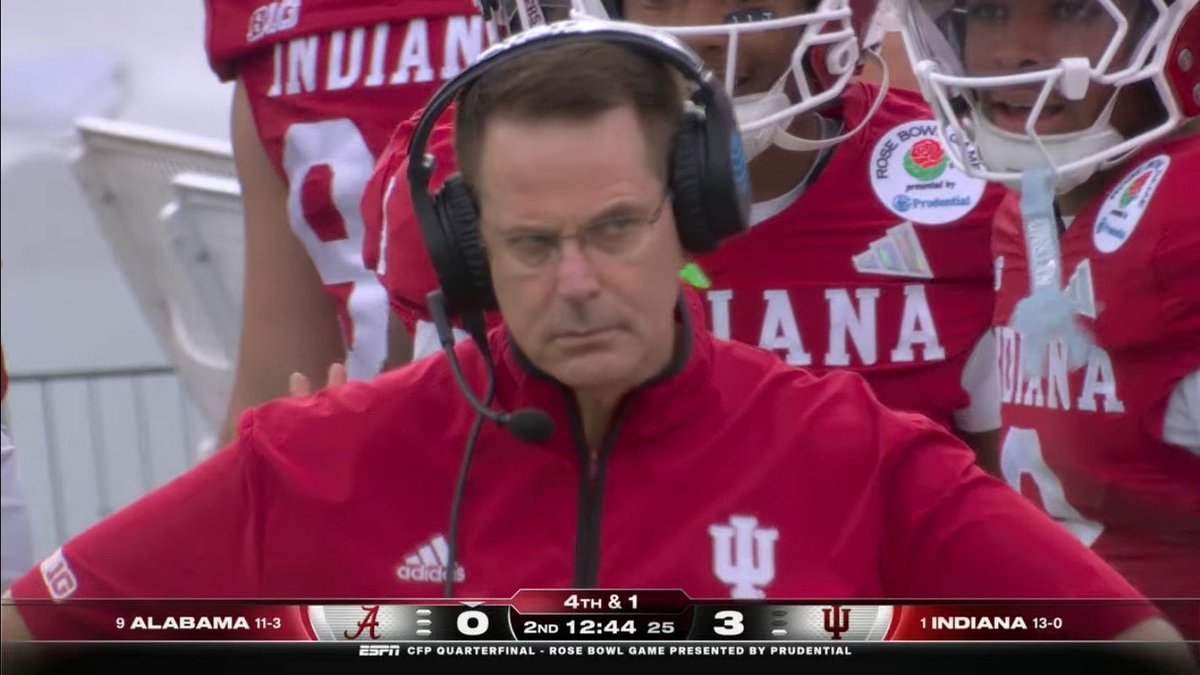 Indiana not biting on Alabama’s BS and cutting immediately to Cignetti making this face is my fav...
