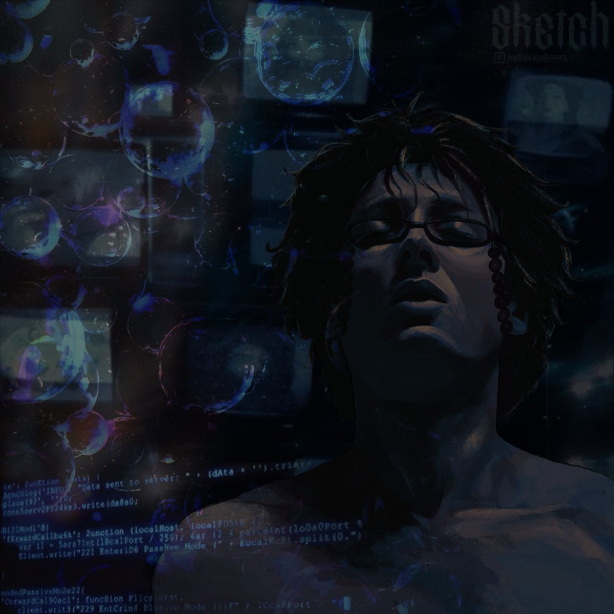Sketchretary's tweet photo. art of my oc Gordon inspired by Digital Bath by Deftones !! https://t.co/6NWlf5tKBZ