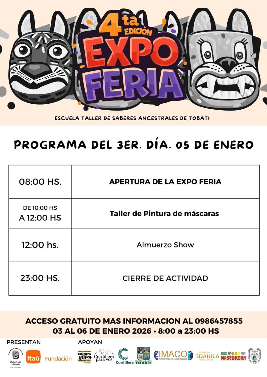 angymolas's tweet photo. Invitación para conocer la compañía de Rosado- Tobati y dar una manos a este artesano Artesano Nestor Portillo y sus Alumnos de la escuela de saberes Ancestrales @fernandoeidok @marielaBogado9 @MarilinaBogado. Programa de actividades https://t.co/VaD0NJa5Nz