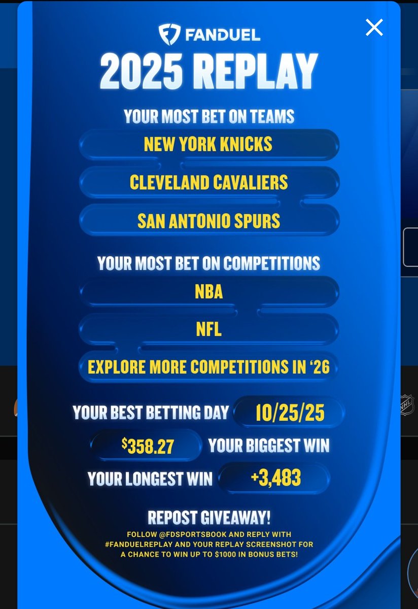 RobertJ2904's tweet photo. @FDSportsbook #FanDuelReplay https://t.co/HCkewFBznk