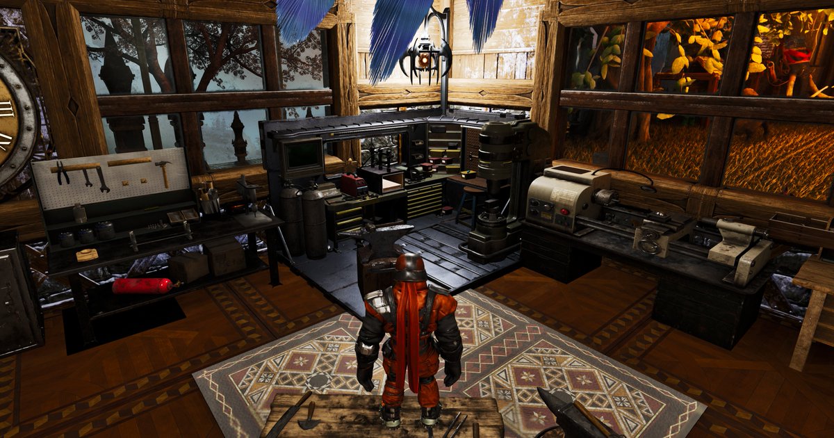 Arcadian Crafting Skins looking pretty good next to the new war table! always my go to structure skin mod <a href="/knufflesandman/">Sandi</a> <a href="/survivetheark/">ARK: Survival Ascended</a> #ARKSurvivalAscended #playark