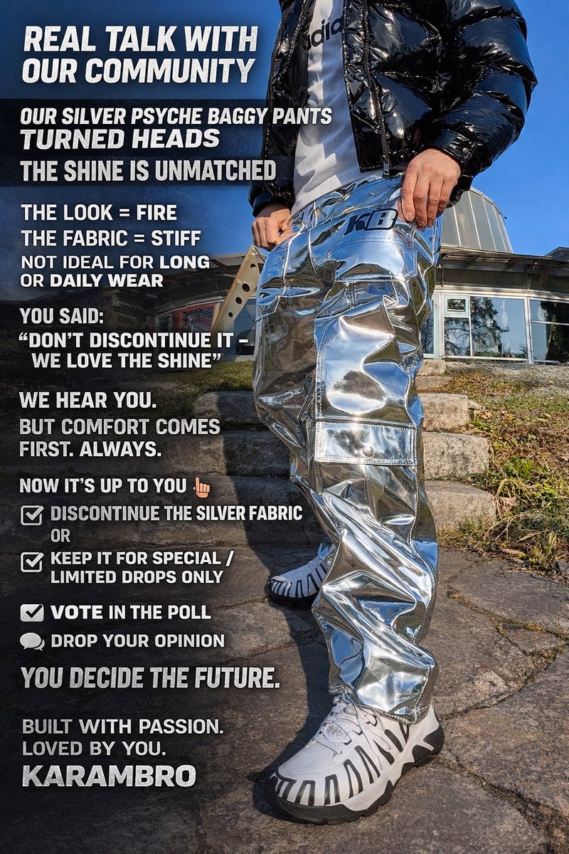 REAL TALK 🤍
You love the shine ✨
But comfort matters too.

Now it’s your call 👇
🗳️ Vote in the poll
💬 Drop your opinion

Discontinue it or keep it for limited drops only?

KARAMBRO