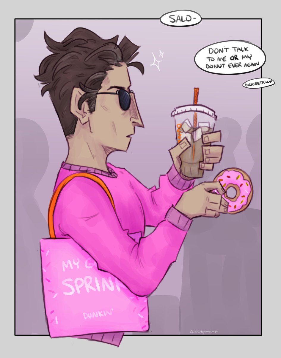 UnreliableArt's tweet photo. He’s got his Dunkin, he’s got his tote bag, and he is ✨Unstoppable✨
#cilcotwt https://t.co/UT3YwSZ7u7