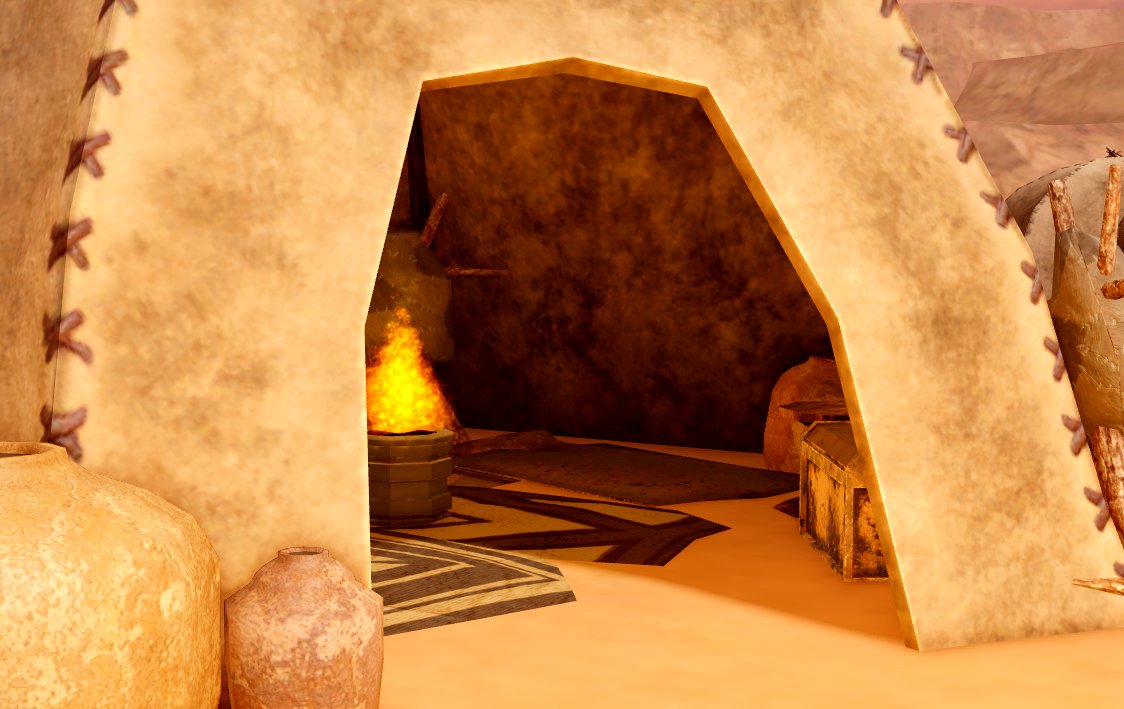 SCUZDEV's tweet photo. Tusken Raider Camp made for the game Saber Unbound! Low poly and a great update to the previous map. #Roblox #RobloxDev #RobloxDeveloper #gamedev  #Blender3D #SubstancePainter #RobloxStudio #RobloxMap #MapDesign https://t.co/UchkGnGP9l