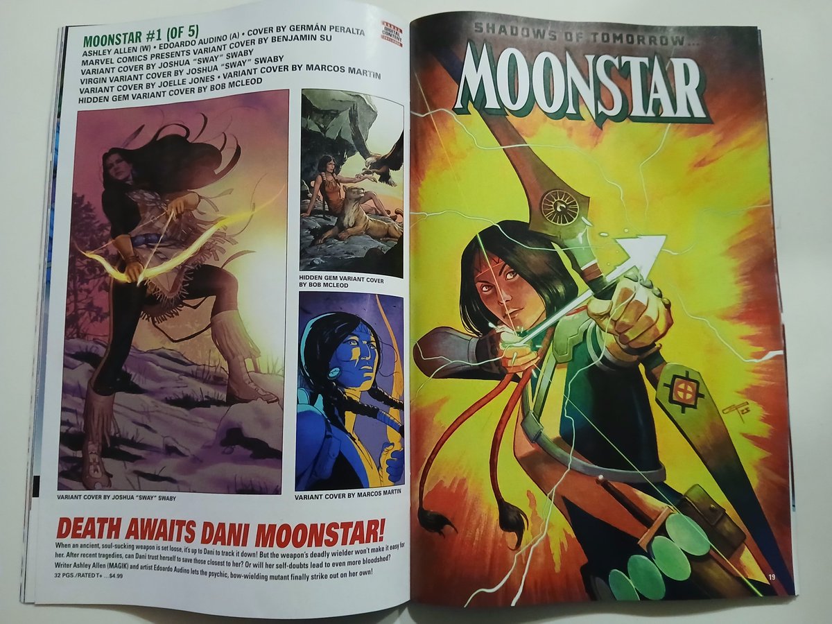 Two new X-Book debuts!

1. X-Men United by Eve Ewing &amp; Tiago Palma. Really excited for this. EXM was the best team book from FTA and this feels like a continuation of that.

2. Moonstar by Ashley Allen &amp; Edoardo Audino. Loved Allen's writing for Dani Moonstar in Magik!