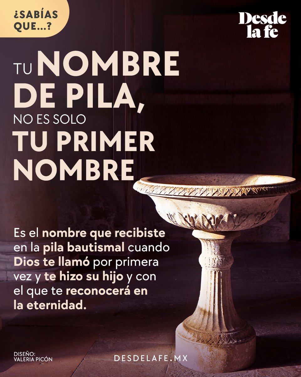 El “nombre de pila” está ligado al momento más importante de tu vida: tu bautismo. 💧
Aquí de explicamos por qué: desdelafe.mx/noticias/sabia…

#NombredePila #Bautismo #Nombre