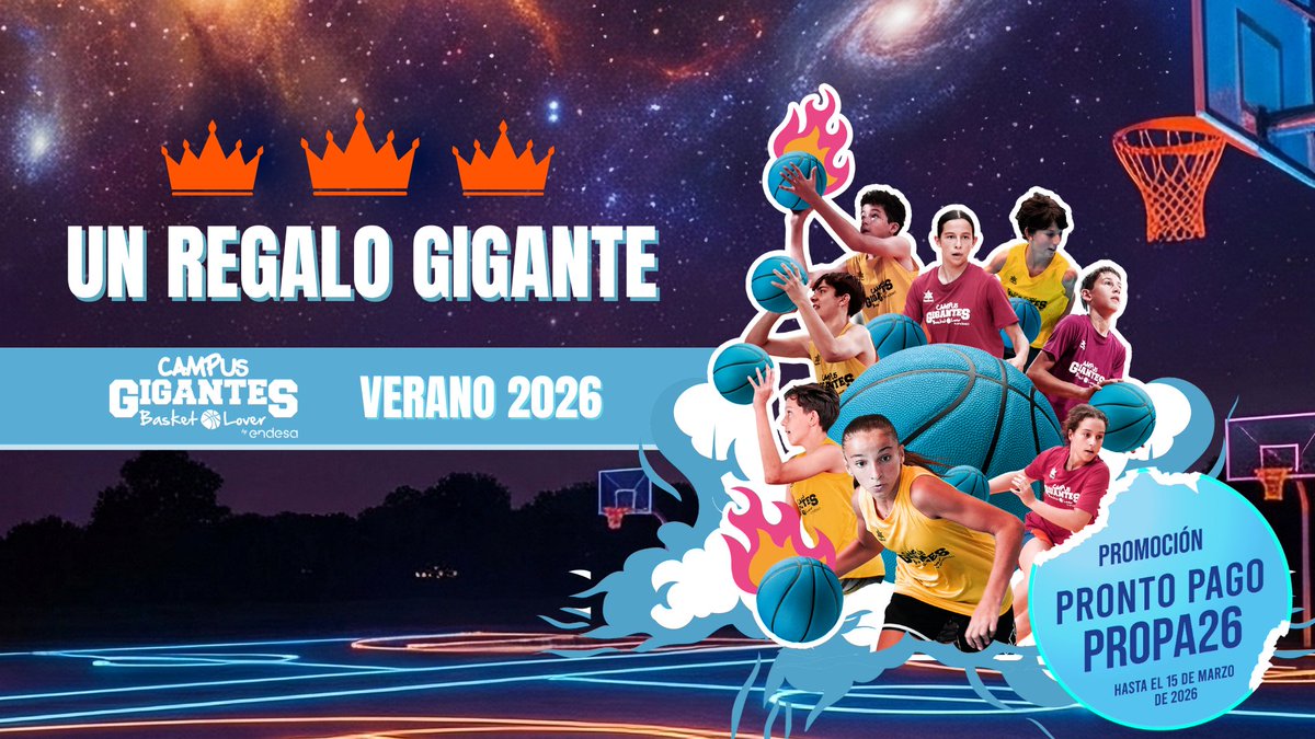 🎁 ¿Y si regalas <a href="/CampusGigantes/">Campus Gigantes Basket🏀Lover</a>?

✍️​ Ya están abiertas las inscripciones para verano.

🏀 Es una experiencia única: baloncesto, valores, hábitos, amistades…

👉​ Info: campusgigantes.com
