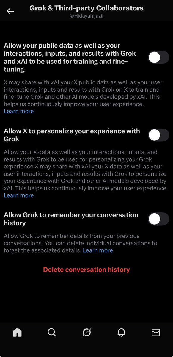 ⛔️⛔️🆘
جماعه اي بنت تقفل الإعدادات دي عشان القرف اللي بيحصل بتاع grok عشان فجأة هتلاقي نفسك بالبكيني