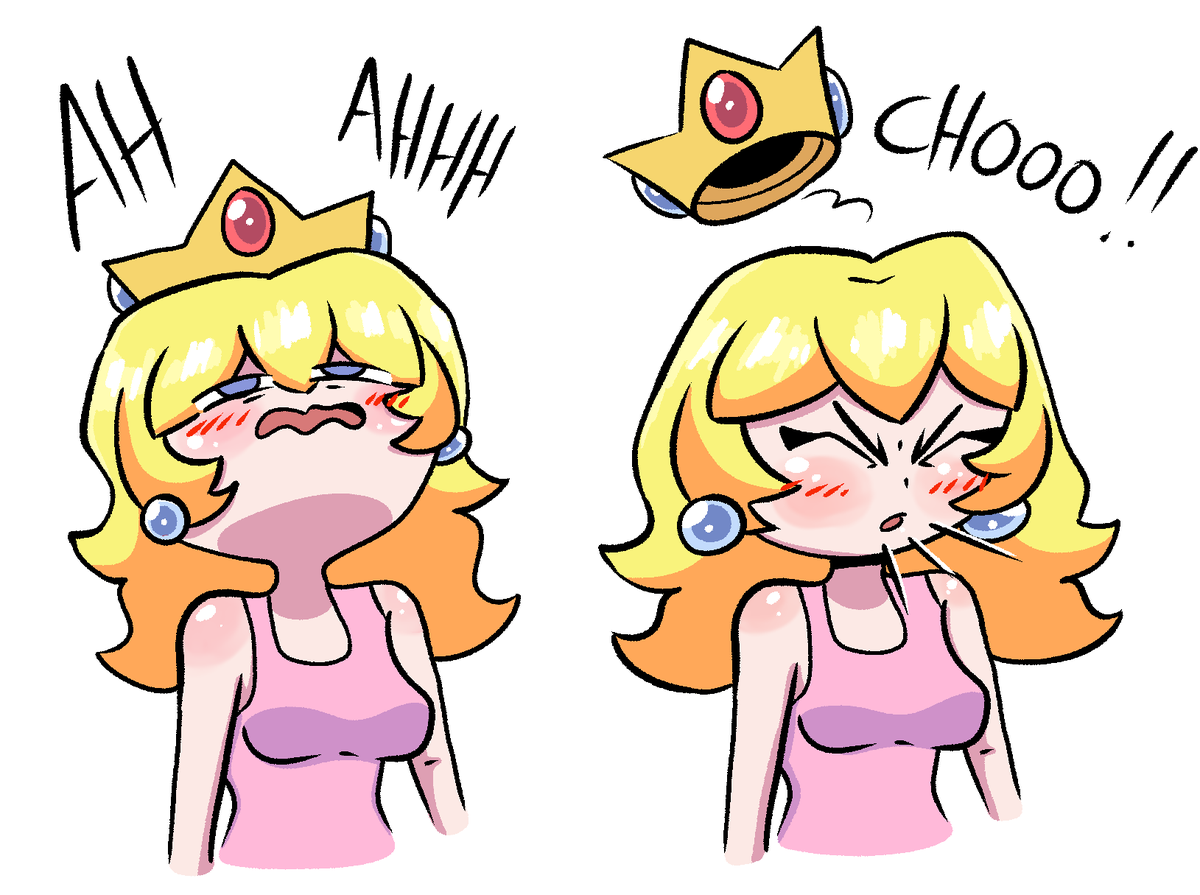 A guy on pixiv asked me to draw Peach sneezing #ピーチ姫