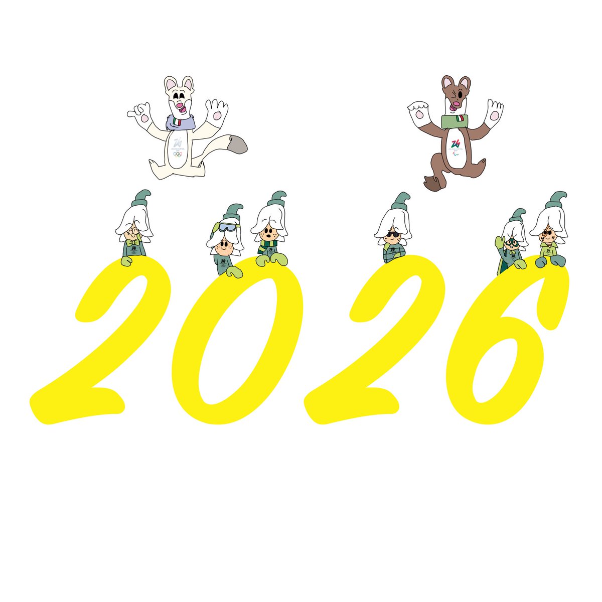 Sportmascotfan's tweet image. #mascotverse here’s what I have so far on my new year 2026 art I wanting to do, this will be updated until I can fit all the mascots for this year #olympicmascot #paralympicmascot #Milanocroatina2026