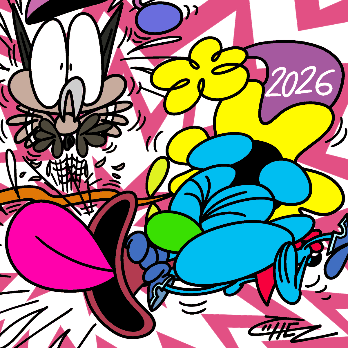 ChezBoy2000's tweet image. SURPRISE! 🎊🎉📯🥳🎈HAPPY 2026!!!
#ChezToons #HunterFenton #HappyNewYear #NewYear #NewYear2026 #HappyNewYear2026 #NewYearsDay #NewYearsDay2026