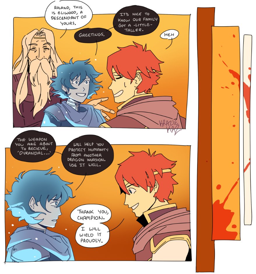 krazieka2's tweet image. Rolan voice: "well obviously I wouldn't have given you the Sword of Dragon Genocide if I had known there were dragons you DIDN'T want to kill"