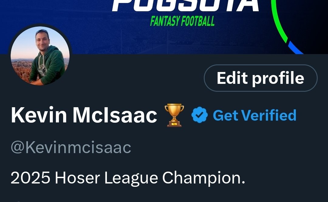 Kevinmcisaac's tweet photo. Updated the Twitter profile for 2026. 🏆 #hoser https://t.co/oMcK8ptIB1