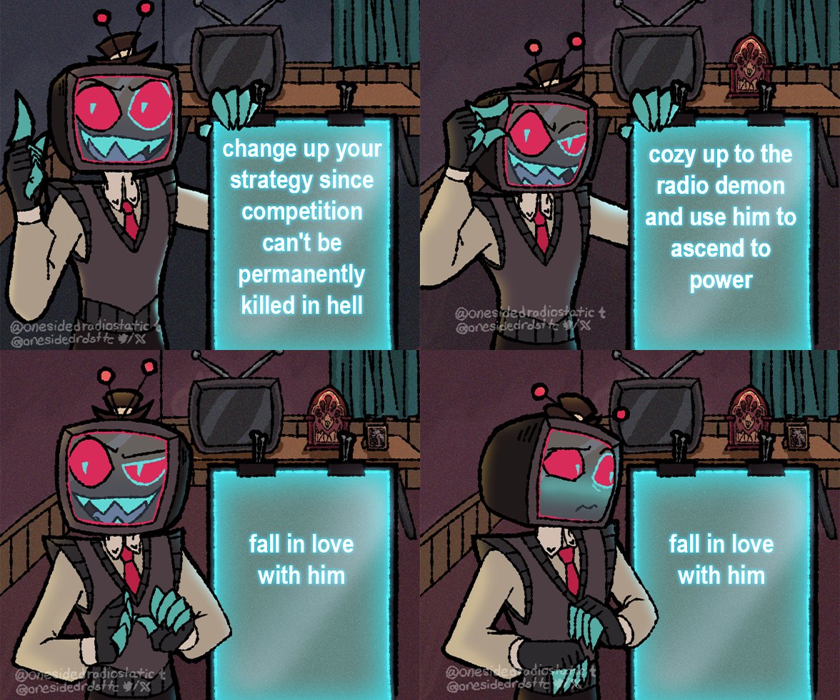 thinking about vox's kill-your-competition-for-power to having a crush pipeline

#HazbinHotel #RadioStatic #OneWayBroadcast #HazbinHotelSeason2 #HazbinHotelVox