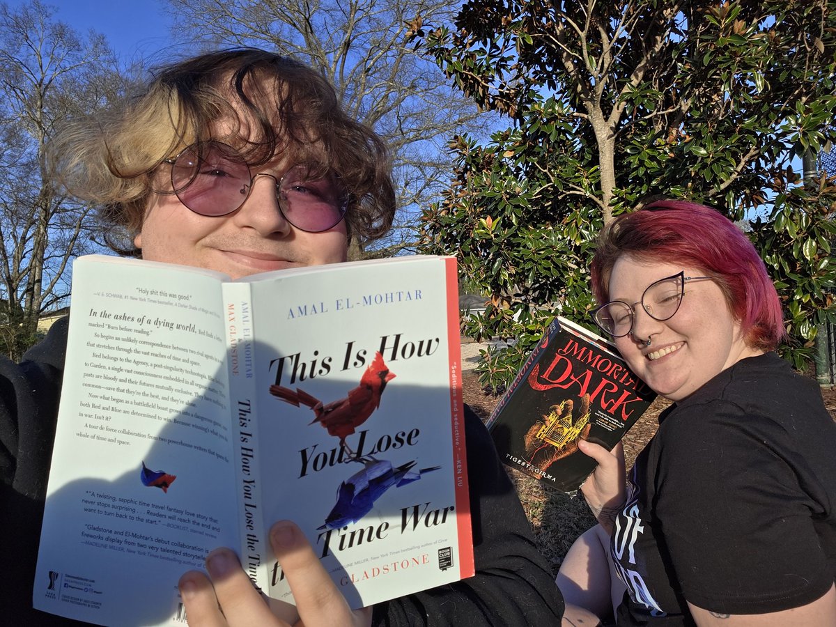 I went to the park today and finished "This Is How You Lose The Time War". Normally science fiction isn't my go to, but it was one of the most intelligently prosed, meticulously thought out, heartbreaking and romantic books I've ever read. Loved it