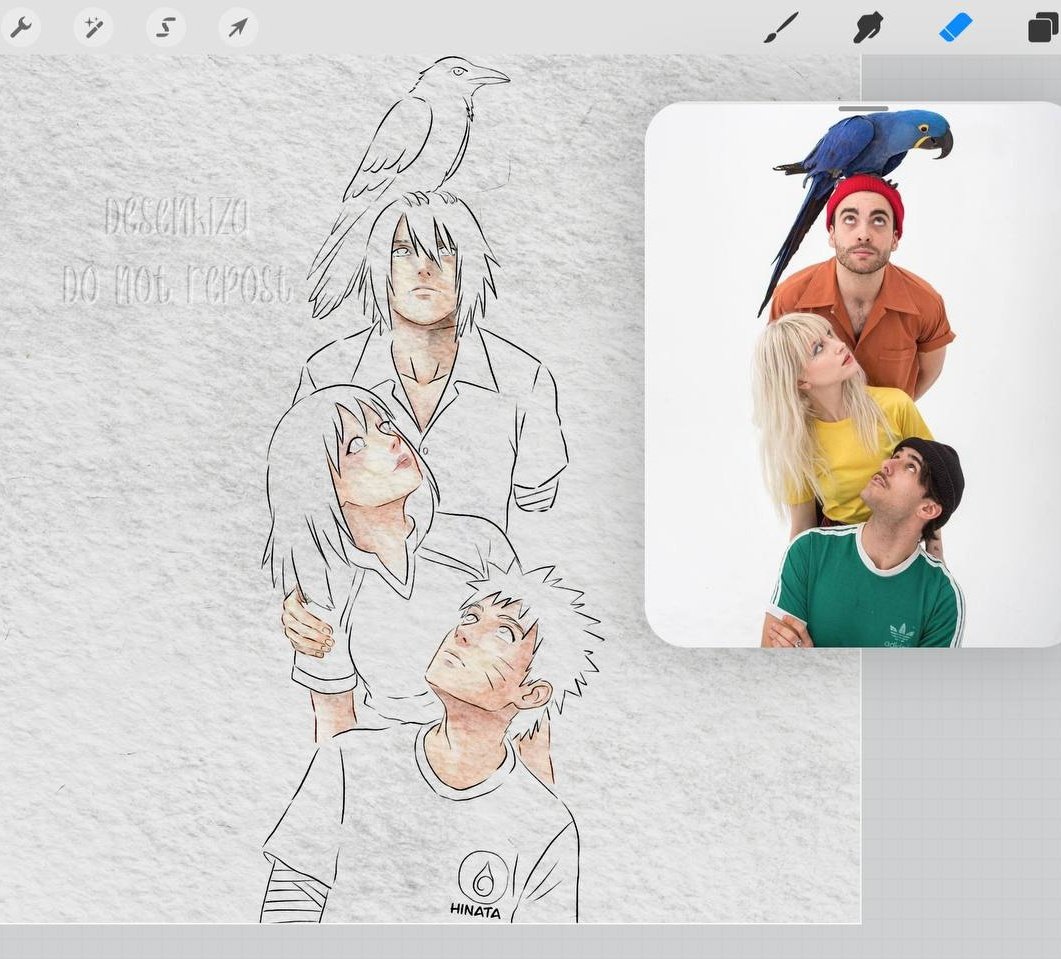Desenhiza's tweet image. W.I.P team 7 como Paramore

Primeira do ano! Prometo terminar amanhã. Tinha pensado em colocar o Pakkun, mas o corvo fazia mais sentido no contexto