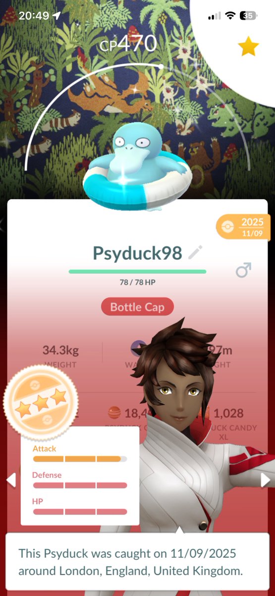PoGoMiloUK's tweet photo. September
From another 24 Hour Challenge!
This Goku Bad Background Shiny Swimring Psyduck 🤩 from The #Pokemonconcierge event.
(A Shiny G Articuno featured too but can’t duplicate)
Video: https://t.co/bTBUgObKuu
9/14 https://t.co/N3Jj6KkCOC