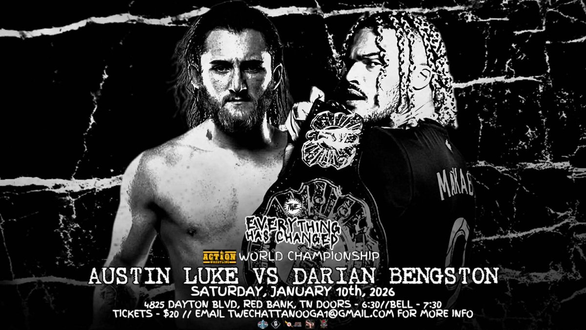 TWE_Chattanooga's tweet image. HAPPY NEW YEAR From TWE!

We return on Saturday January 10th LIVE on IWTV for our annual year starting spectacular "EVERYTHING HAS CHANGED '26"

Tickets on sale now!
twechattanooga.square.site 

 2 more matches TBA