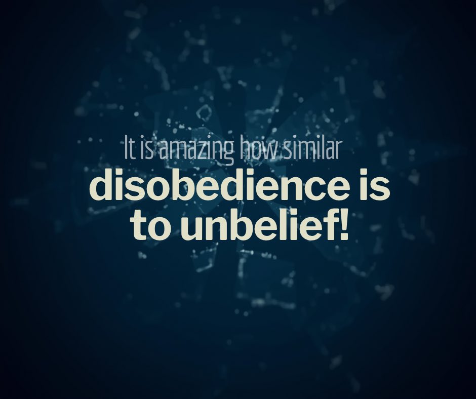 As I read Hebrews 4 tonight, I was amazed at how disobedience leads to unbelief. Obedience leads to faith. Shall we ponder this?